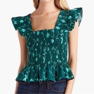 NWOT Hill House The Paz Top - Emerald Botanical
Poplin / S